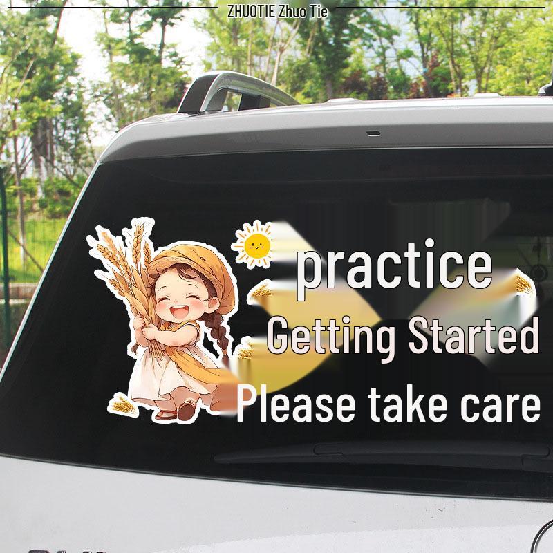 New Driver Alert! Cartoon Rear Windshield Sticker