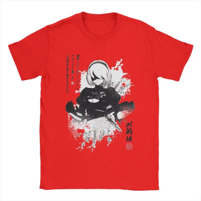 Women's T-shirt NieR:Automata 2B Casual Women's T-shirt Short Sleeve Crew Neck T-shirt Women's Fashion Top T-shirt