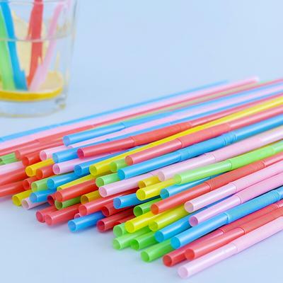 100 PIÈCES Pailles en Plastique Multicolores Cuisine Boisson Jetable Paille à Boire Cocktail Mariage Fête Accessoires
