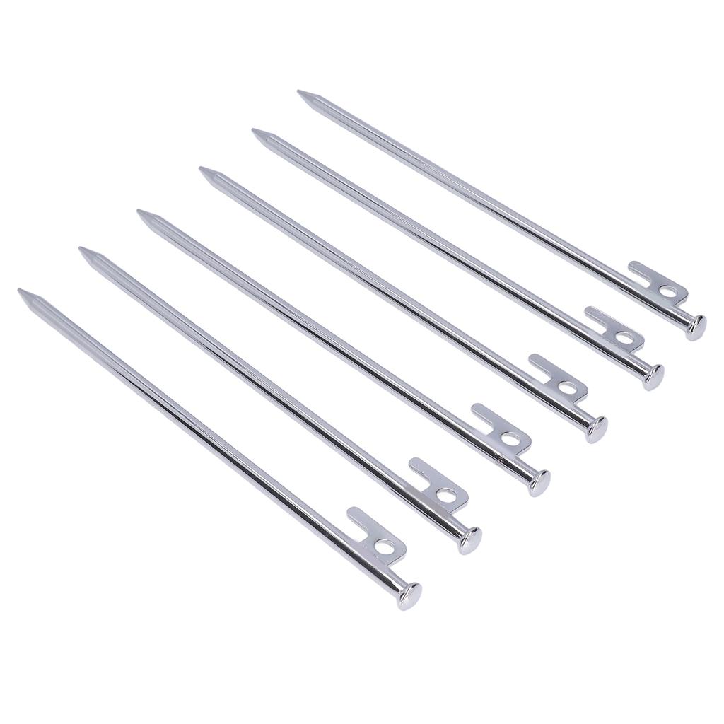 6Pcs Tent Stakes Pegs Anti Dropping Good Fixability Flat Head Design Easy To Use Outdoor Camping Tent Pegs for Hiking