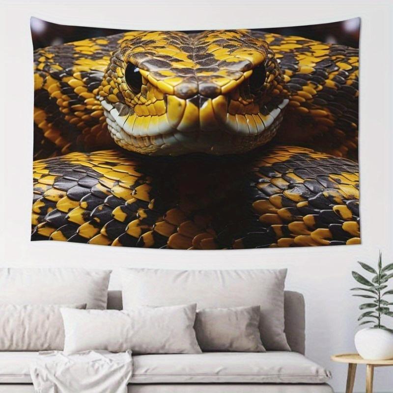 

Yellow Anaconda Theme Digital printing polyester wall tapestry suitable for use in living rooms bedrooms offices bars party 74x94cm(29x37in)