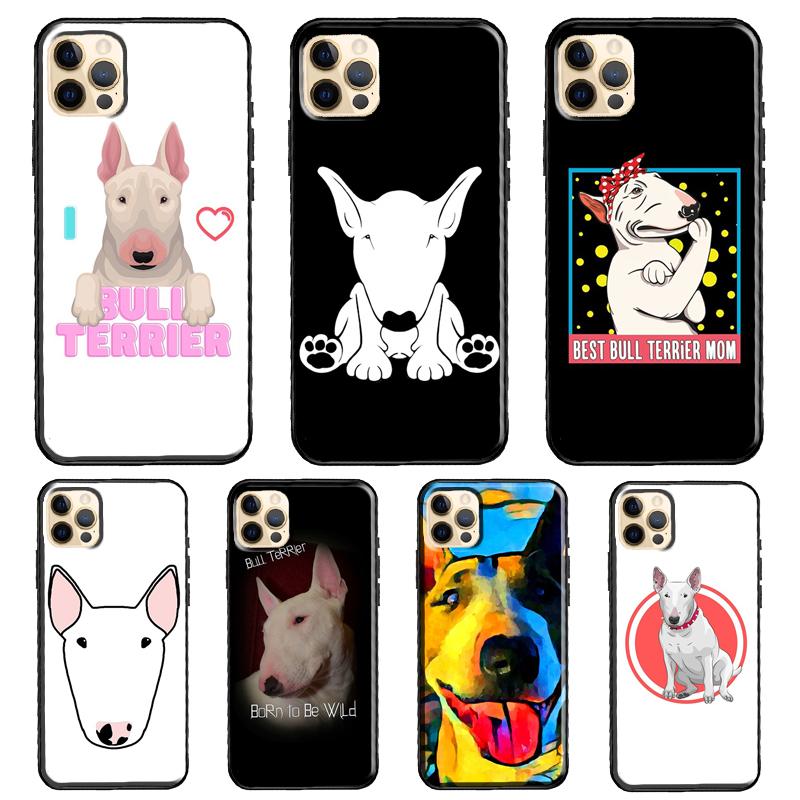 Bull Terrier Dog Puppies Case For iPhone 13 Pro Max 12 Mini X XR XS Max SE 2020 8 7 Plus 11 Pro Max Phone Cover