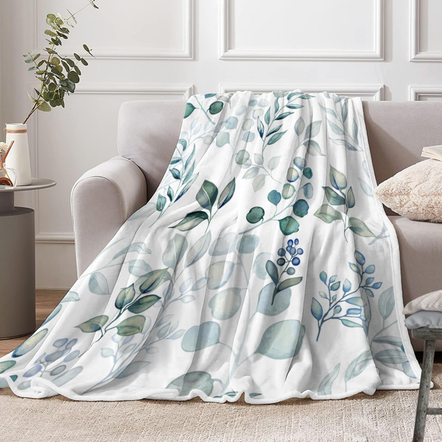 Blue Throw Blanket, Turquoise Teal Blue Gold Abstract Throw Blanket, Super Soft Breathable Flannel Throw Blankets, Warm Cozy Size: 75*100cm, Weight: 230 GSM