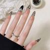 24 Stuks Amandel Nepnagels Plakken op Nagels Franse Tip Druk op Nagels, Kunstmatige Nepnagels Plakken op Nagels voor Vrouwen Meisjes