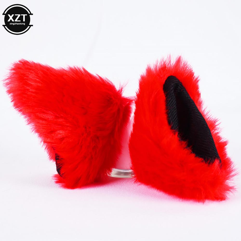 Stylingová nálepka na helmu Cosplay dekorace Příslušenství k helmě 2ks/pár Roztomilá motocyklová helma Dekor plyšové kočičí uši