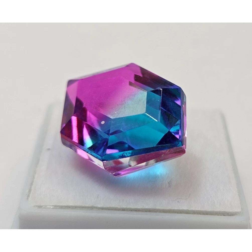 Beautiful Natural Bi-Color Tourmaline 16+ Ct Fancy Cut Certified Loose Gemstone