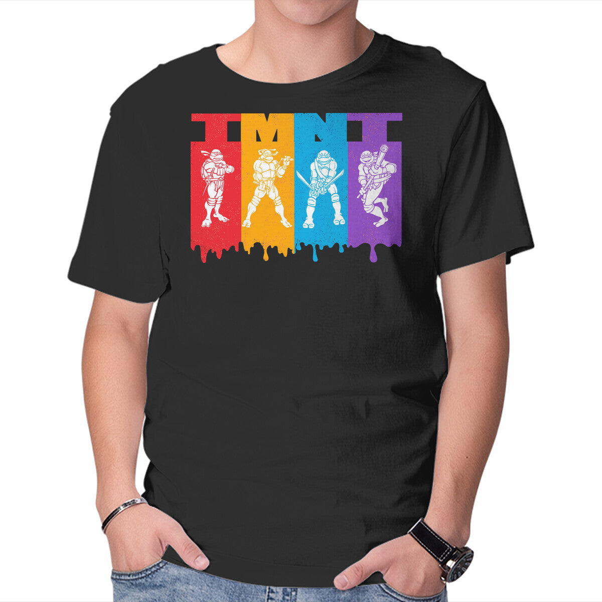 Unisex Crew Neck T-Shirt TMNT Splash Graphic Short Sleeve Casual Tee M