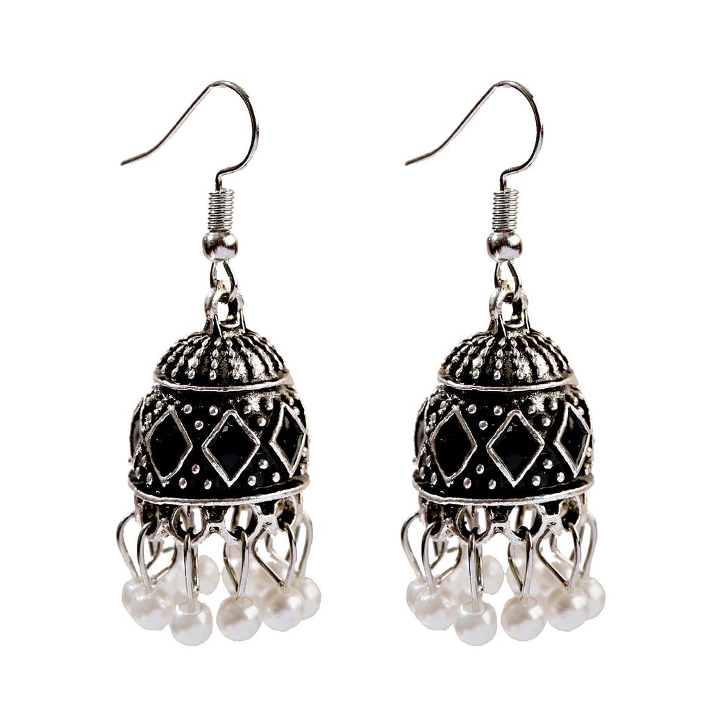 Pendientes Piercing Indian Zircon Jhumka Tassel Earrings Women Accessories Kolczyki Copper Color Earring Trendy Party Ear Rings