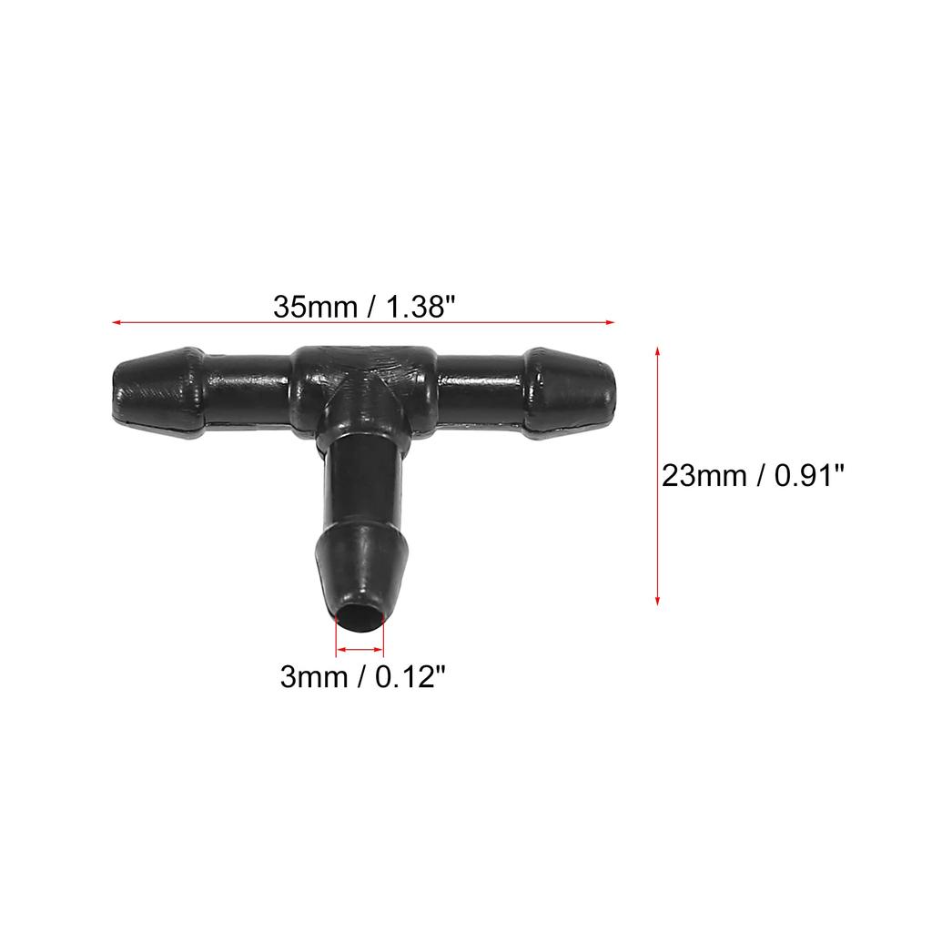 X AUTOHAUX Windshield Washer Hose Connector T Shape Plastic 3-Way Tube Pipe Fitting Splitter Adapter for Car 10pcs