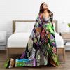 P-Plants-vs-Zombies Video Games Flannel Blankets  Warm Throw Blanket for Couch Chair Decorative Print Bedspread Sofa Bed Cover