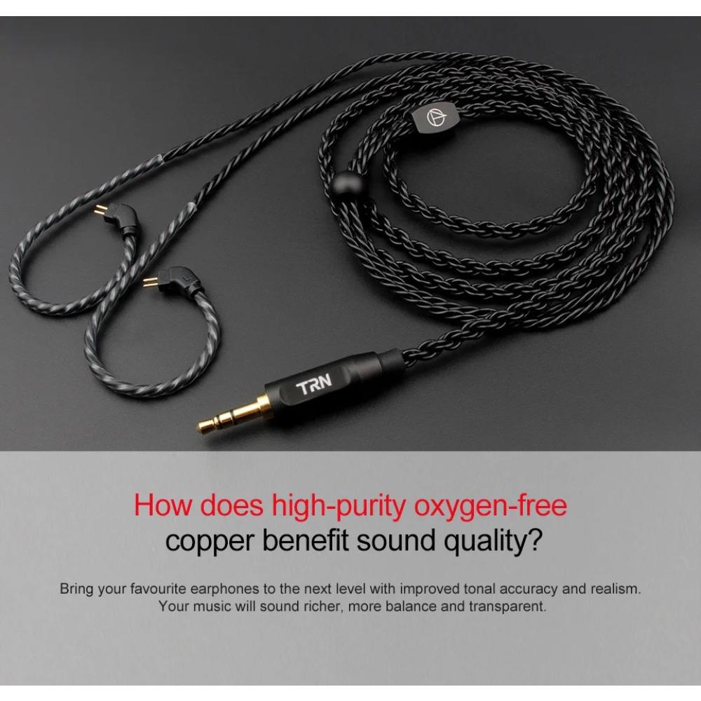 TRN A3 6-adriges Ohrhörerkabel, hochreines Kupferkabel mit 3,5 mm MMCX/2Pin TRN V90 V30 V80 TRN MT1 VX PRO Kirin MT3 ST5 BAX