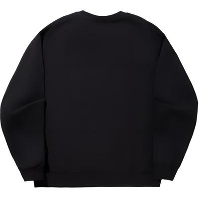 Li Ning Trendy Sports Series Simple Solid Color Round Neck Pullover Loose Sweatshirt Unisex Sweatshirt Black AWDV719-1