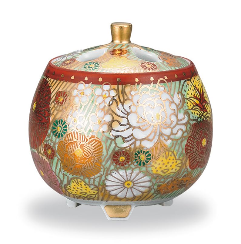 

Kutani Ware Iwataya 2.5-inch Incense Burner with Gold Flowers AP7-1218