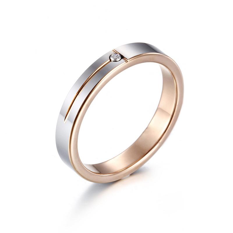 Schmuck Wolframstahl Herren- und Damenringe, Einfache Einzel-Diamantringe, Partnerringe
