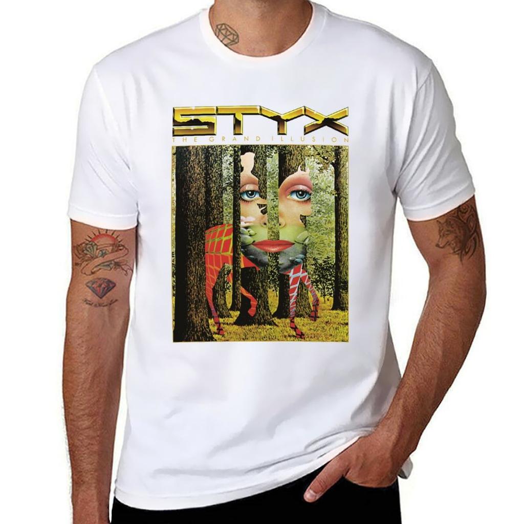 Band The Styxgrand Illusion Vintage Tshirt Urban Style Print Tshirt