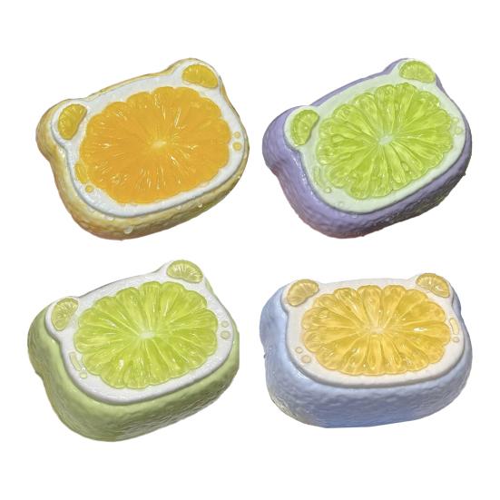 Yousheng Bear Cake Squeeze Toy Stress Relief Simulated Jelly Orange Cake Sensory Toy Soft Stretchy Food Shape Home Office Desk