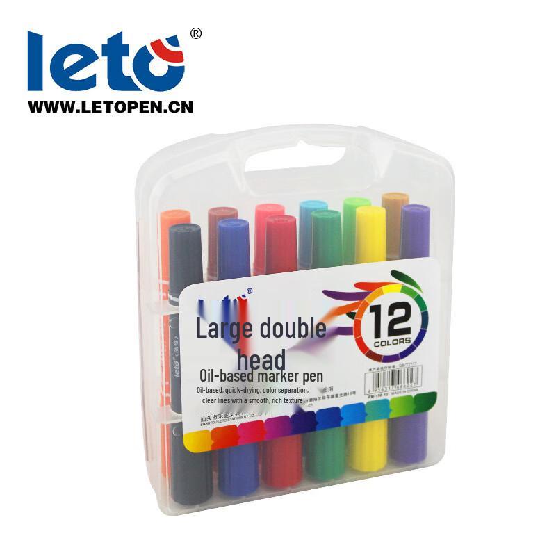 LETO PM-150-12 Dual-Tip Marker Pen Set (12-Pack)
