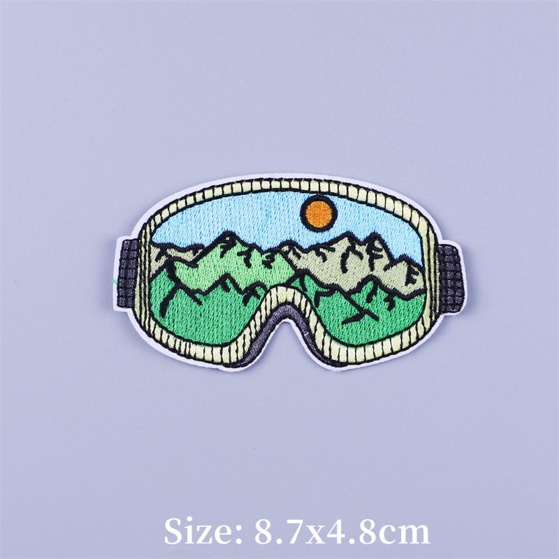 Adventure Camping Thermoadhesive Patches On Clothes DIY Mountain Beach Iron-on Patch For Clothing Travel Sunglasses Appliques