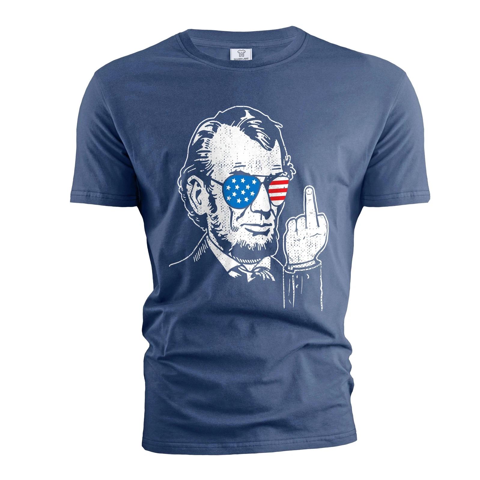 Funny Abraham Lincoln Shirt USA Patriotic Tee Shirt For Men 4th OF July Shirts L