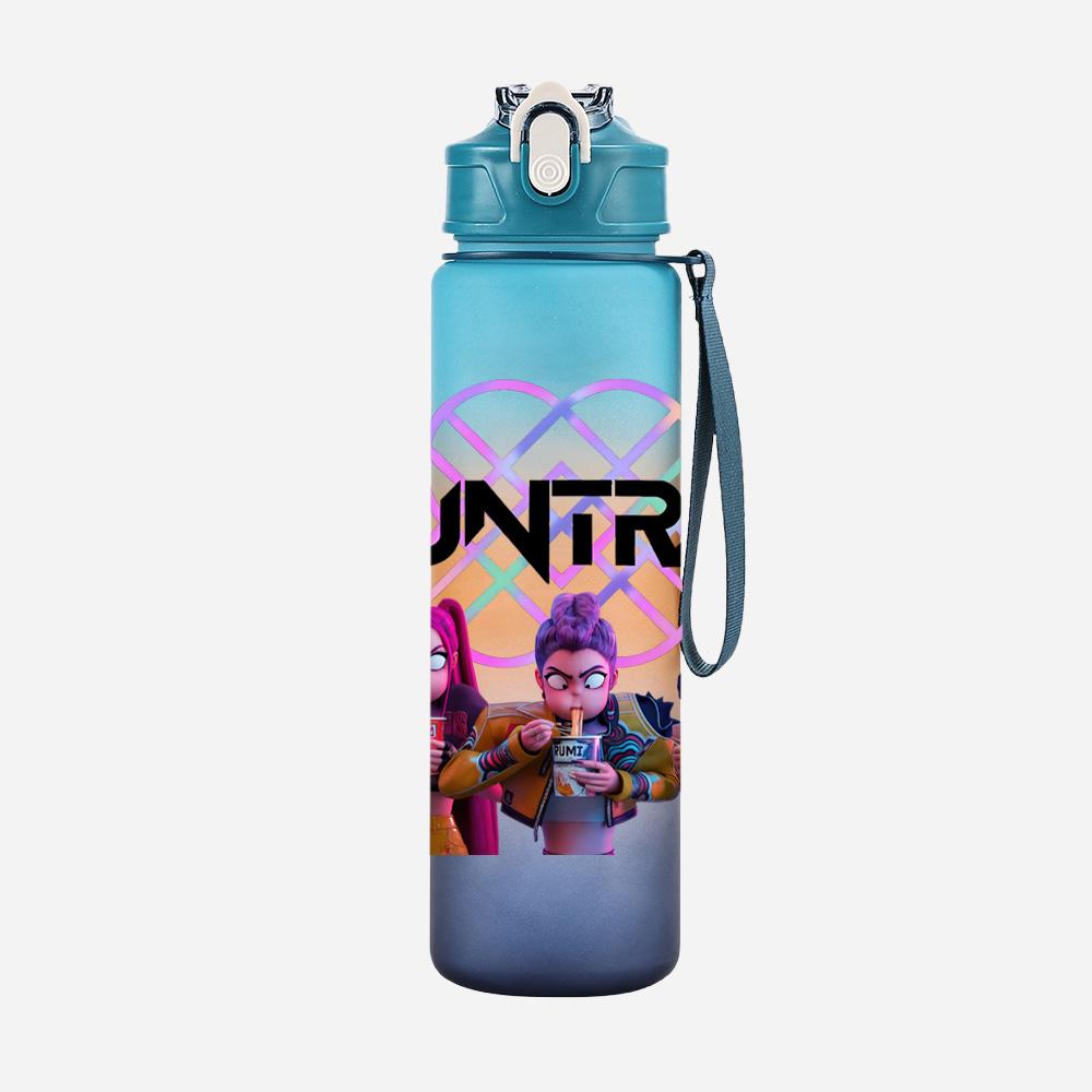 Cartoon K-Pop Dämonenjäger Bedruckte 750 ml Wasserflasche Große Kapazität Trinkbecher Tragbarer Outdoor-Sport Wasserbecher Kindergeschenk