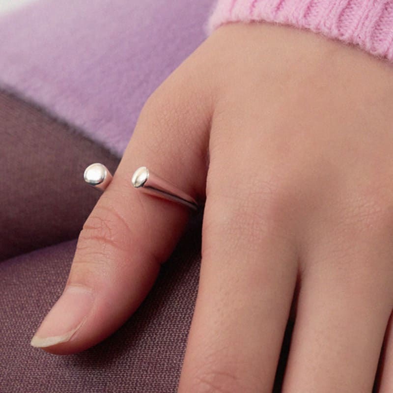 geegee [silver925] nob open ring - 2color