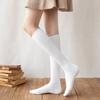 Japanese College Style Women'S Socks Jk Calf Socks Autumn And Winter Cotton Knee Socks Black And White Casual High Tube Socks Children'S Solid Color