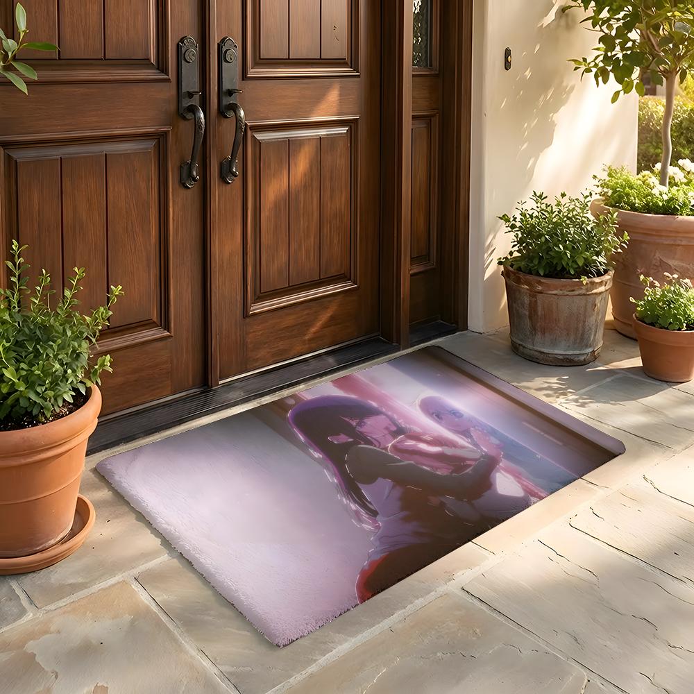 Floor Mat Soft Flannel Rug Non Slip Absorbent Mat for Bathroom Bedroom Home Decor H Hoshino Ai