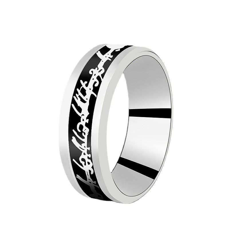 8mm Stainless Steel Domineering Dragon Pattern Rings for Men Women Punk Inlaid Blue Carbon Fibre Ring bagues pour femme