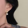 French Light Luxury Baroque Pearl Earrings Personality Fashion Temperament Freshwater Pearl Earrings Retro Earrings High-end Sense