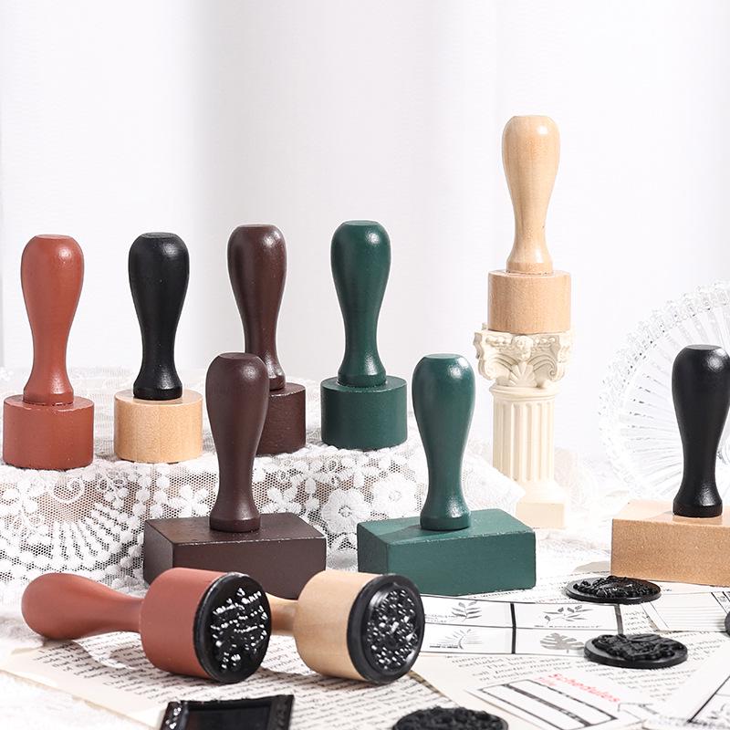 Wooden Handle Rubber Stamp for DIY Journaling
