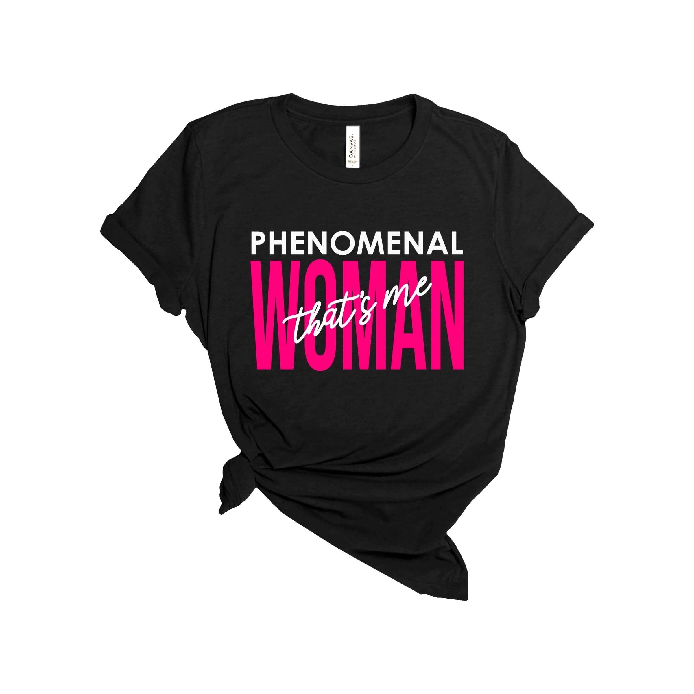 Phenomenal Women T Shirts Inspirational Strong Phenomenal Cotton Tops S чёрный