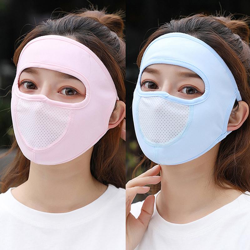 Sunscreen Mask Summer Ice Silk Anti-Uv Outdoor Sports Cycling Bike Motorcycle Scarf Breathable Thin Women Half Face Cover