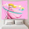 Princess Peach Print Tapestry, Backdrop, Easy Setup, Ideal for Bedroom, Office & Living Room, with Aesthetic Wall Hanging Decor.