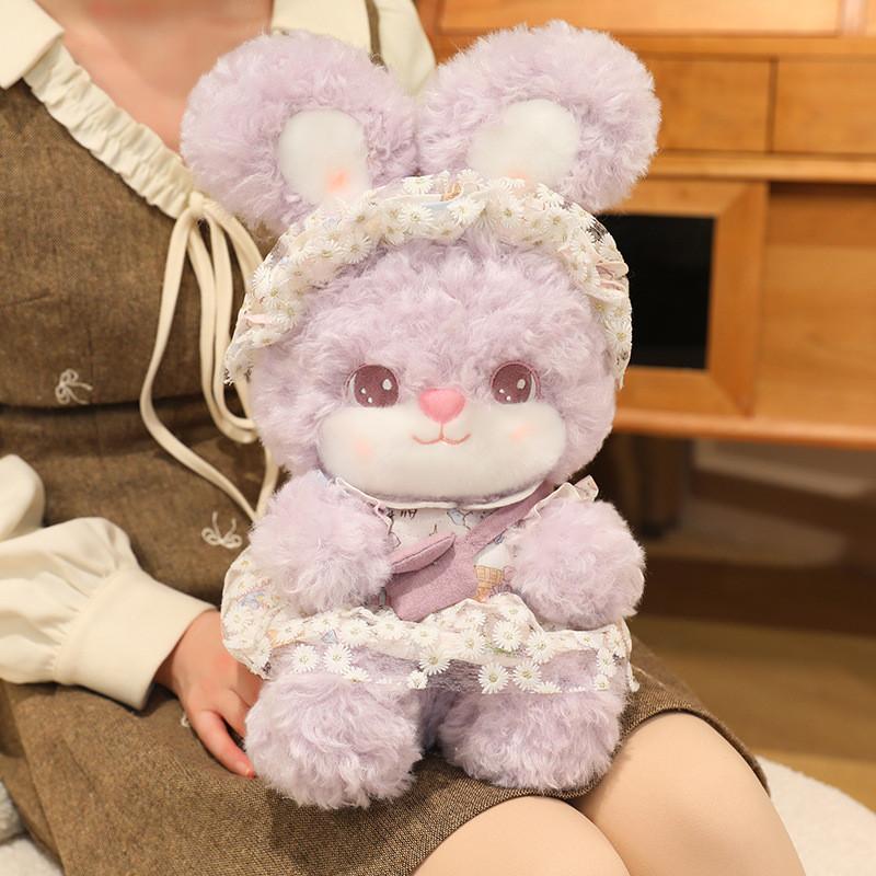 Cartoon Cat Squirrel Rabbit Plush Toy With Pp Cotton Filling For Kids Birthday Gift