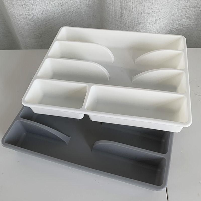 Organizér na příbory do kuchyňské zásuvky Stojan na stříbro Dělicí box na náčiní Plastový tác na uložení příborů Domácí Restaurace Zásoby