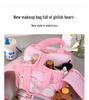 Large Capacity Travel Tote: Women's Portable Makeup & Skincare Organizer with Compartments