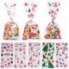 50Pcs 13x27cm Christmas Transparent Clear Candy Sugar Cookie Santa Xmas Party Gift Packaging OPP Flat Bags