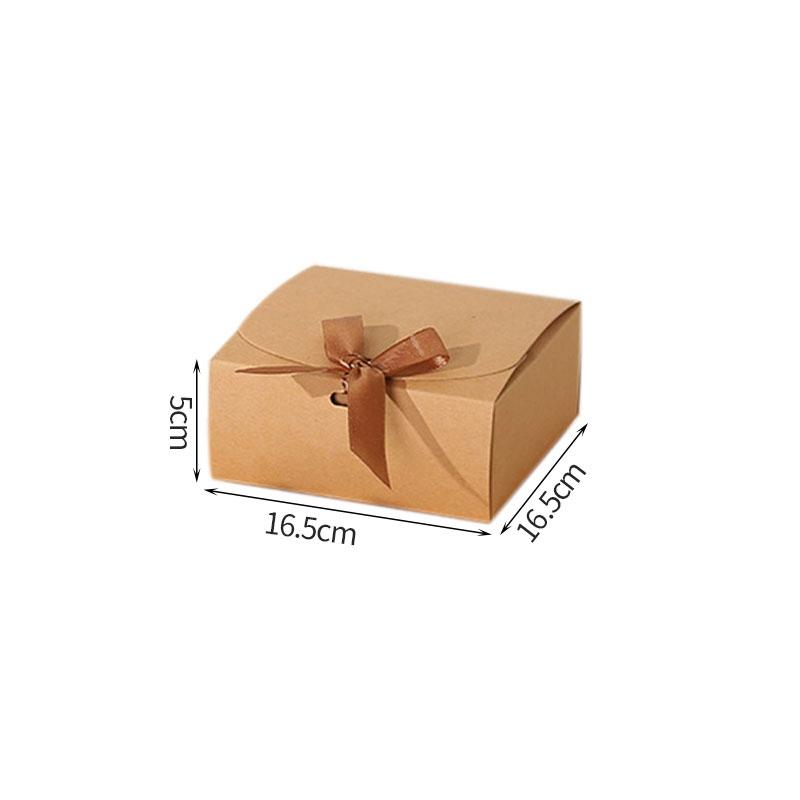 1/5Pcs Square Gift Box With Decorative Bow Ribbons Party Weddings Birthday Cardboard Box Diy Present Package Gift Boxes Decor