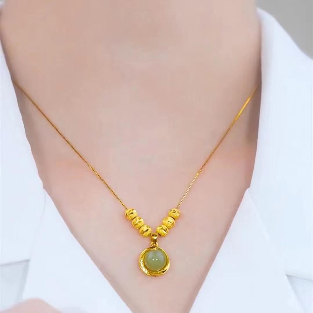 

Бусины акации, ожерелье из бисера Luk Fu для женщин, простые и универсальные, высококачественные транспортные бусины, цепочка на ключицу