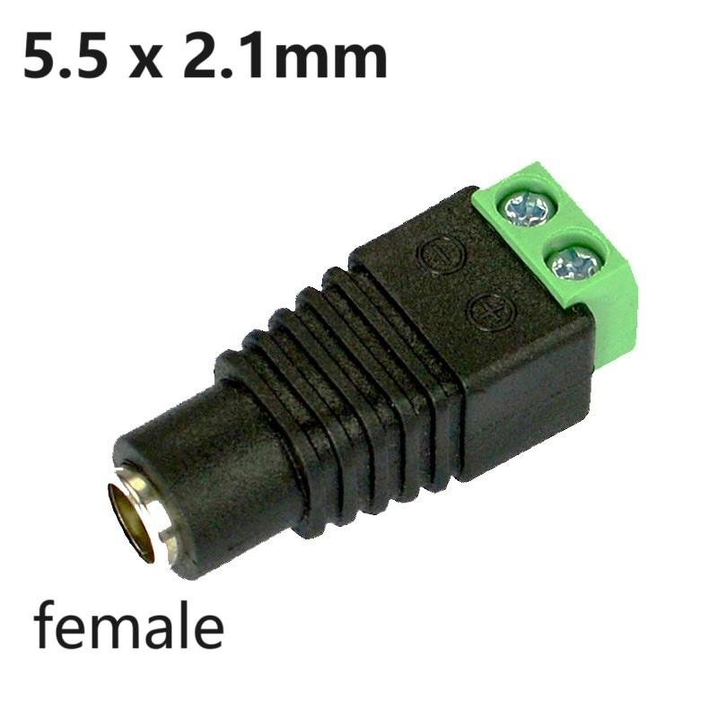 DC Connector Power Jack Plug Adapter CCTV Cameras 2.1mm x 5.5mm Female Male DC Power Plug Adapter Connector Male Plug Socket