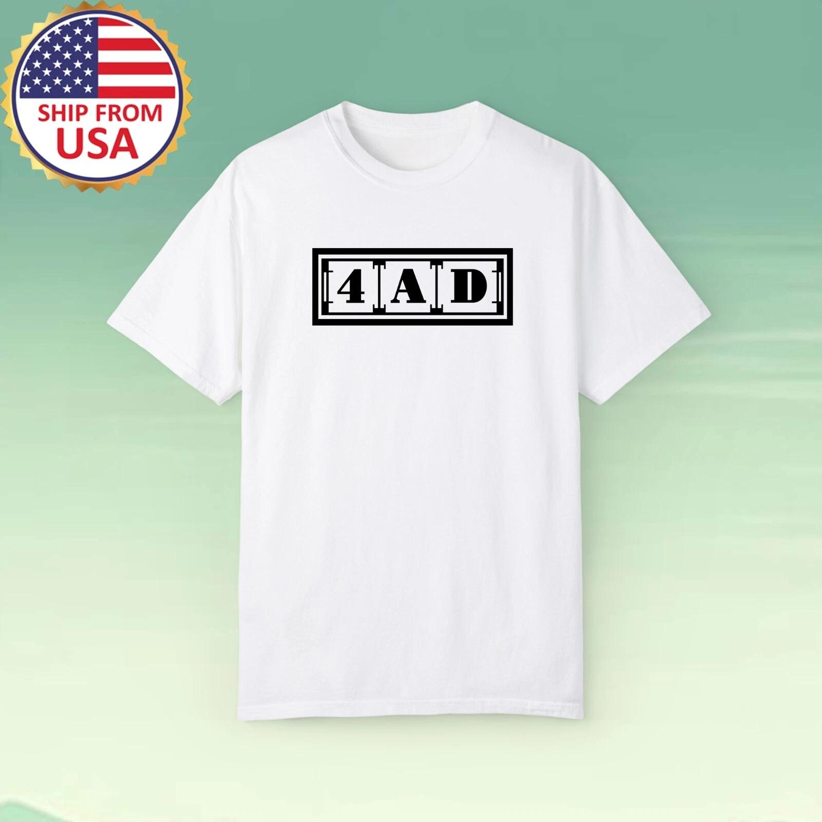 

4AD Record Label Men s White Size S-5XL 4XL