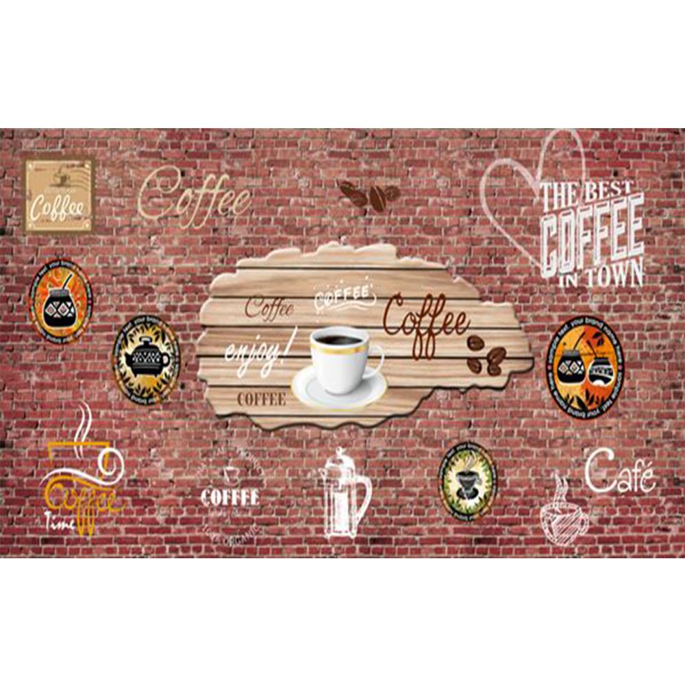 Fototapeta 3D Kávová zrna Fototapeta Cafe Shop Tabule Fototapeta pro kavárnu Restaurace Drink Bar Tapeta Dekor