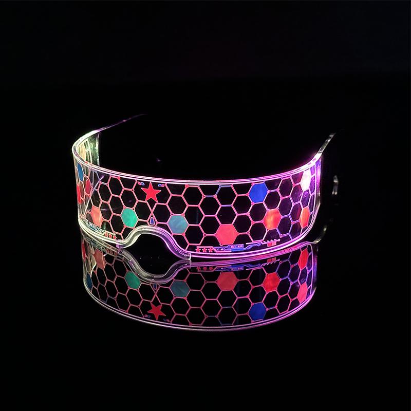 Occhiali Luminosi LED al Neon Freschi Occhiali Luminosi Lampeggianti Futuristi, Accessori Luminosi per Feste Bar per Eventi Notturni di Compleanno
