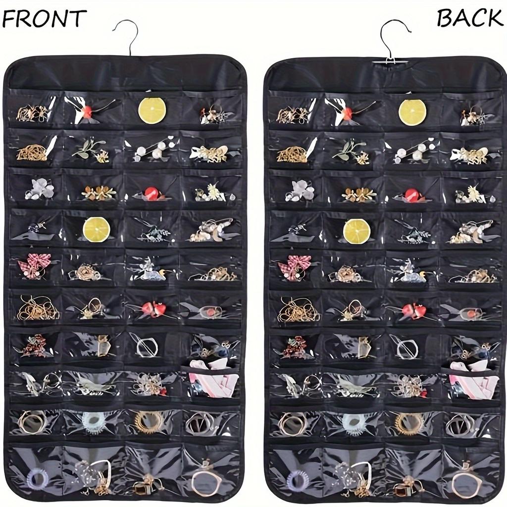 1/2/3 Stück - 80-Taschen Hänge-Schmuckorganizer, Mehrzweck Ohrring Armband Halskette Ring Aufbewahrungshalter, Hängende Montage