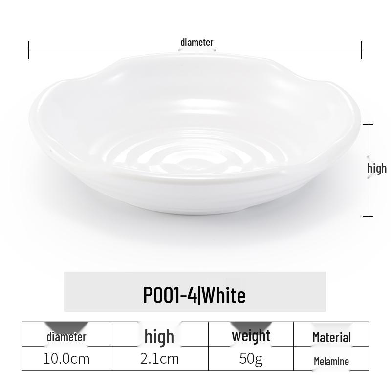 Imitation Porcelain Melamine Dipping and Snack Dish for Restaurants