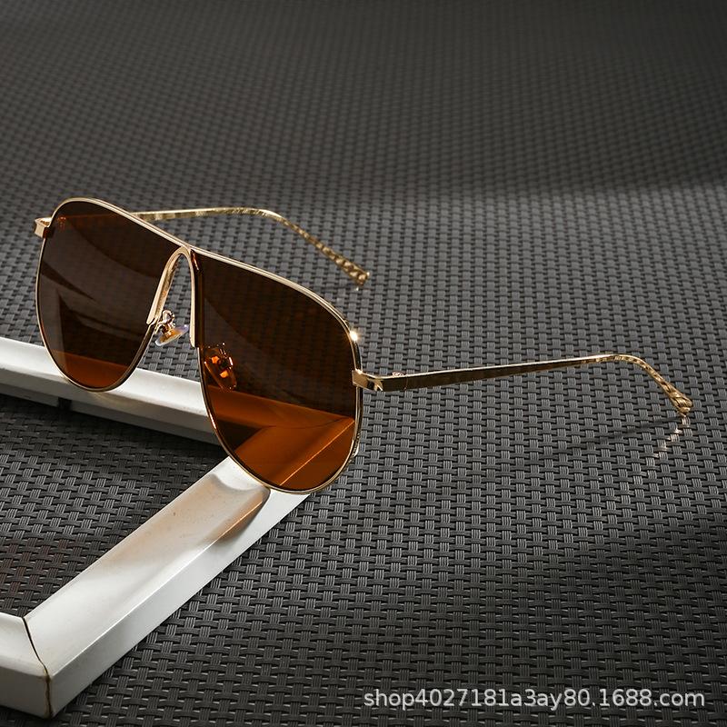 Sunglasses European and American large frame pilot toad glasses men's sunglasses men's and women's high-end sunglasses