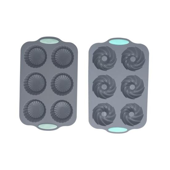 6-dutinková silikonová forma na věnec Vánoční pečicí forma na cupcakes mýdlo čokoládu Flexibilní DIY řemeslná forma a forma na sváteční pochoutky