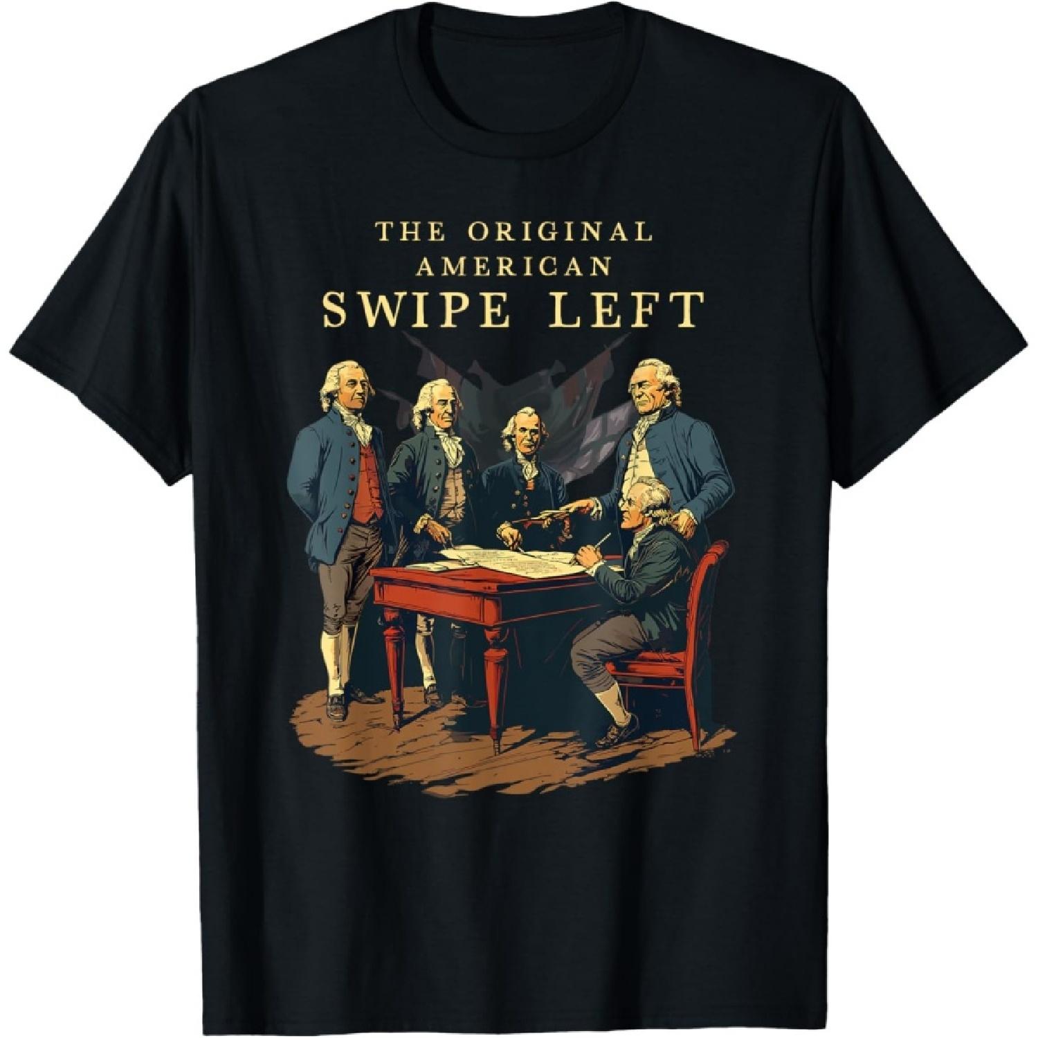 Declaration of Independence Swipe Left American History USA T-Shirt S
