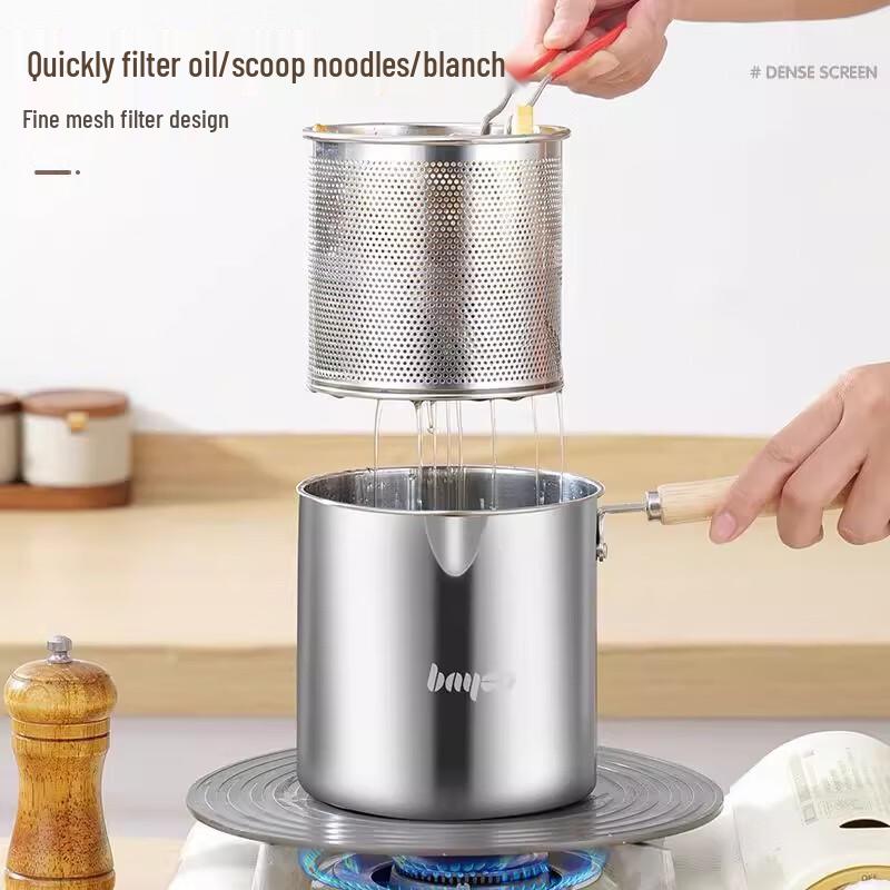 BAYCO Stainless Steel Deep Fryer with Strainer