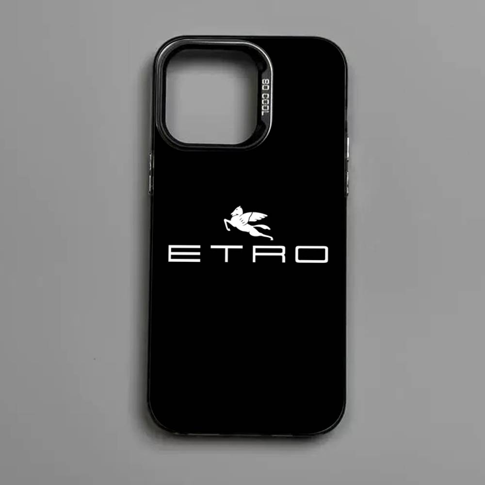 Luxuxy E-ETRO Logo Colorful Phone Case For IPhone 17 16 15 14 13 12 11 Pro Max Plus Matte Cover